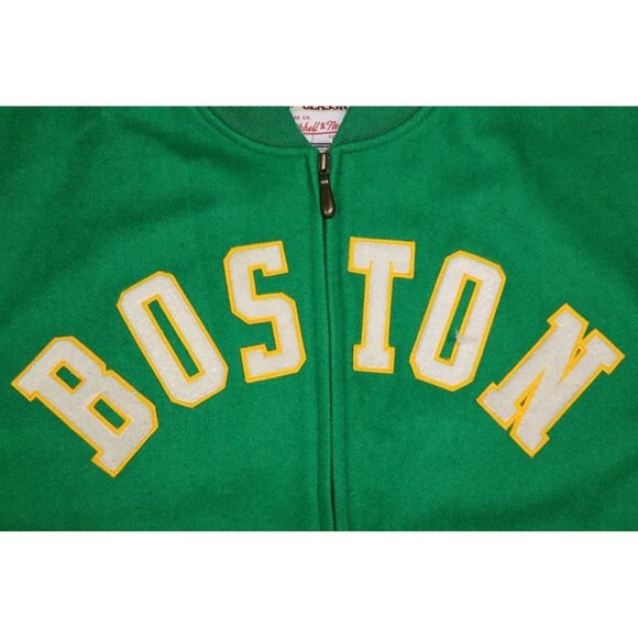 Mitchell & Ness BOSTON CELTICS Hardwood Classics Varsity Wool Size L Jacket NWT - Picture 5 of 14